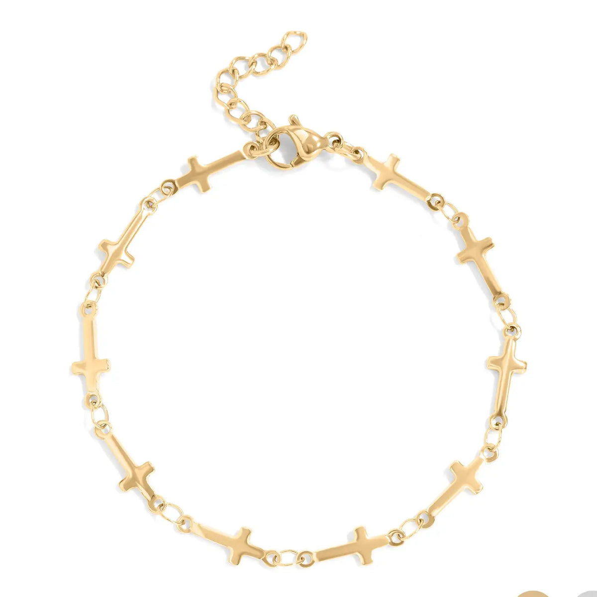 Gold Cross Chain Bracelet