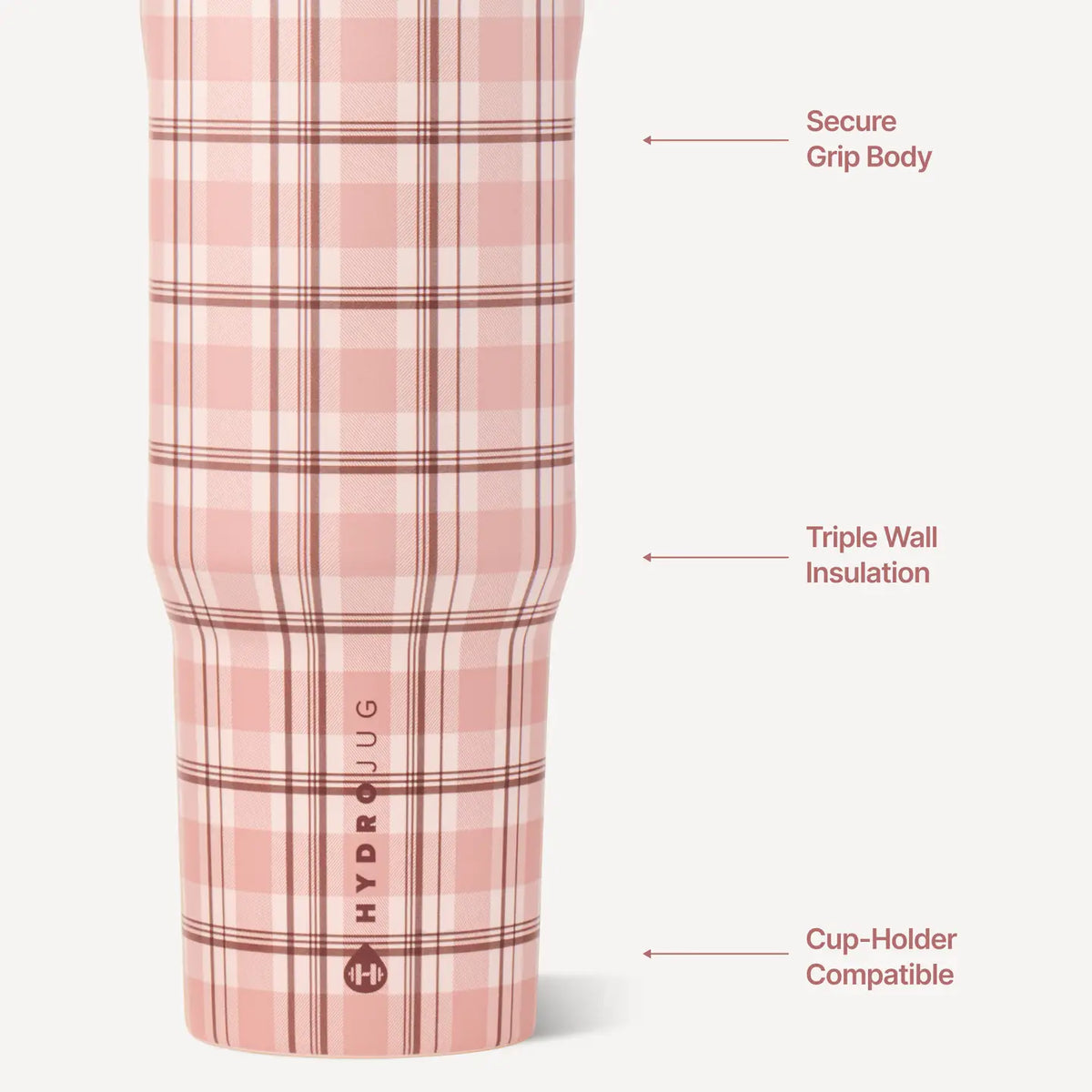 Pillow Talk Plaid HydroJug 32 oz Sport Water Bottle