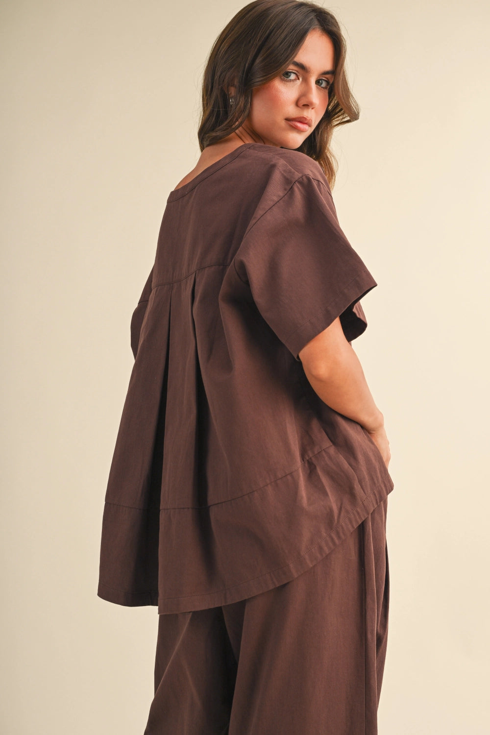 Brown Relaxed Fit Top