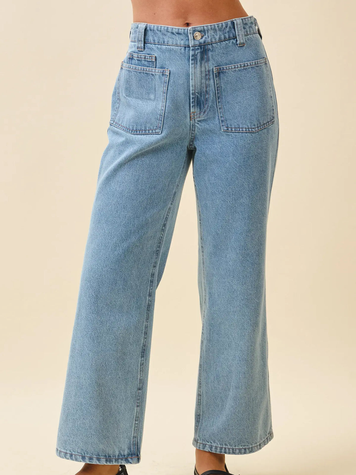 Denim High Waist Wide-Leg Jeans