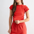 Blushed Brick Ridge Raglan Ribbed Baby Tee