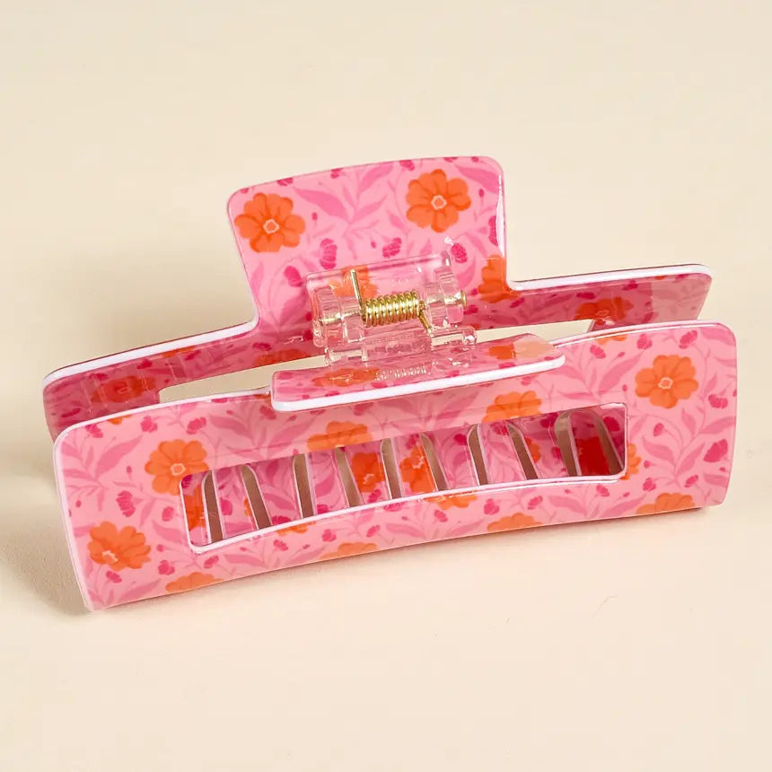 Claw Clip–Poppin' Petals Hot Pink