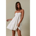 Strapless Lace Trim Detail Babydoll Mini Dress