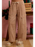 Brown Check Barrel Cargo Pants