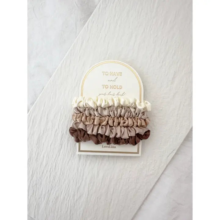 Neutral Skinny Silk Hair Tie Set