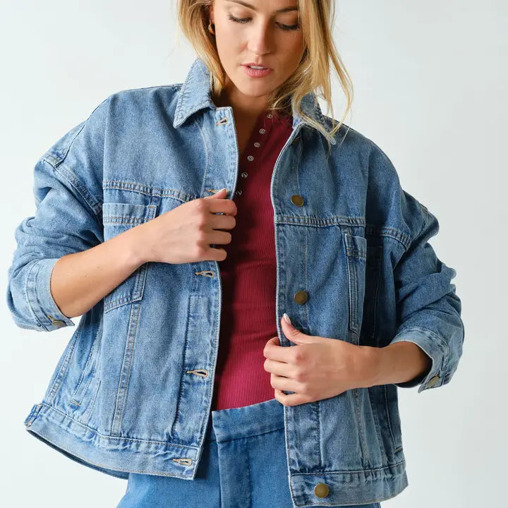 Medium Denim Boxy Trucker Jacket