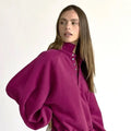 Burgundy Piper Snap Button Collared Sweater