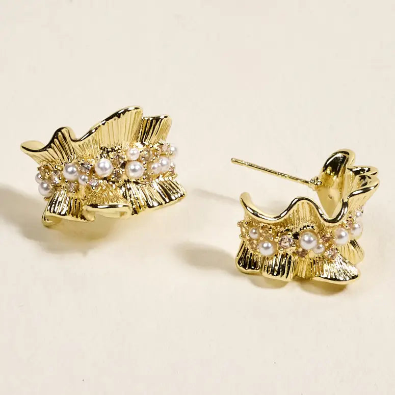 Standout Earrings–Golden Ruffle