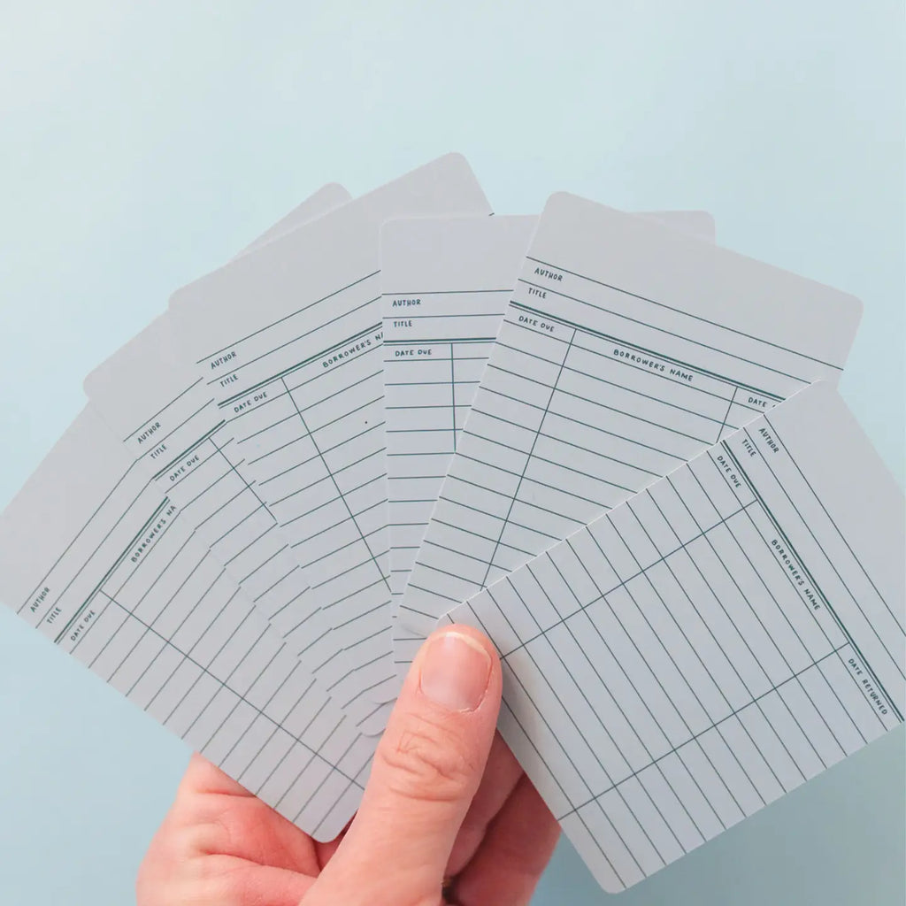 Sky Blue Library Card Playing Cards