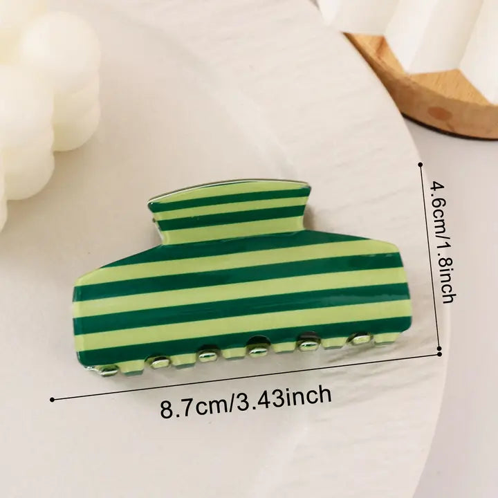 Striped Geometric Pattern Claw Clip