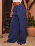 Dark Denim Oversized Sweatsuit Pants